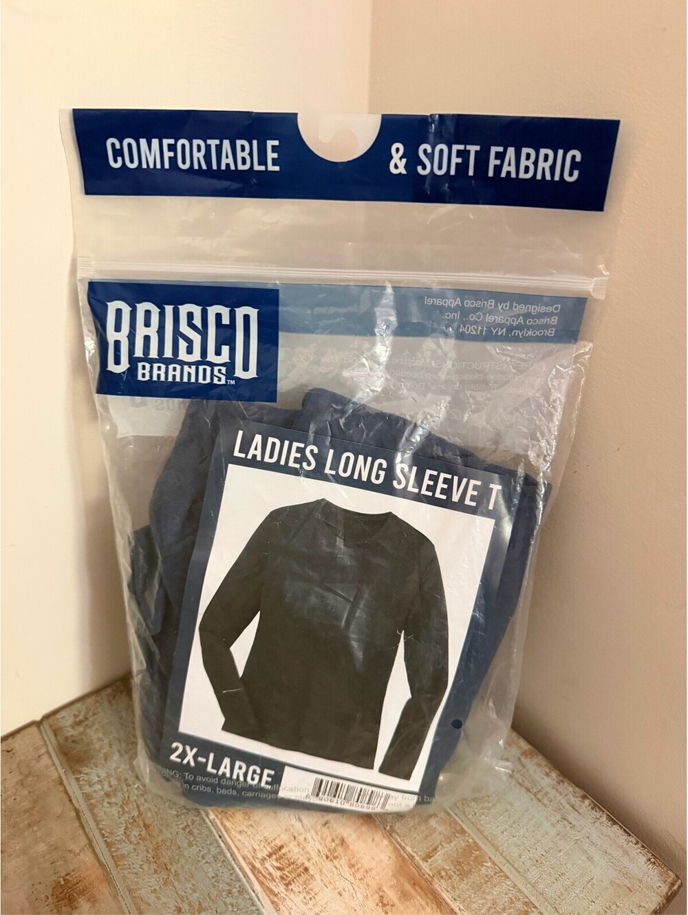 Brisco Brands Ladies Long Sleeve T-Shirt Blue Size 2X-Large